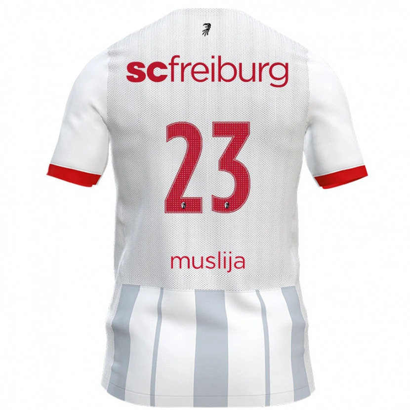 Danxen Dětské Florent Muslija #23 Bílá Šedá Daleko Hráčské Dresy 2024/25 Dres