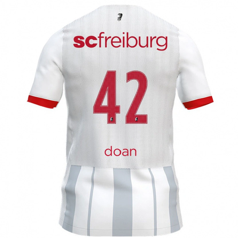 Danxen Dětské Ritsu Doan #42 Bílá Šedá Daleko Hráčské Dresy 2024/25 Dres