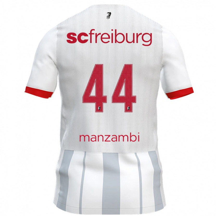 Danxen Dětské Johan Manzambi #44 Bílá Šedá Daleko Hráčské Dresy 2024/25 Dres
