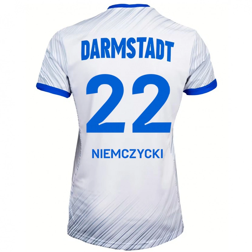 Danxen Dětské Karol Niemczycki #22 Bílá Modrá Daleko Hráčské Dresy 2024/25 Dres