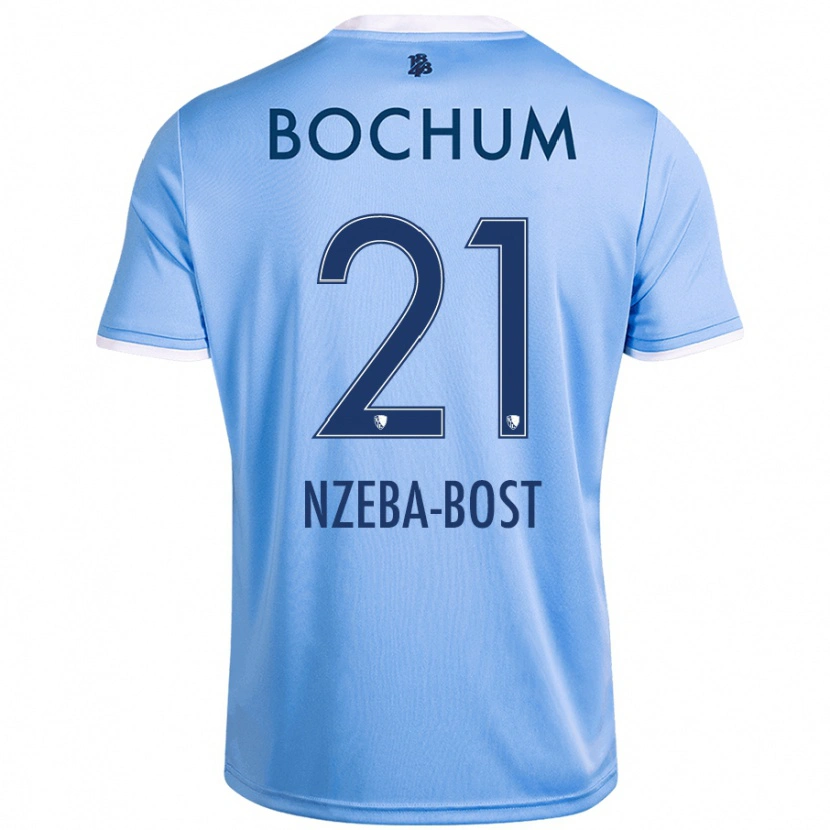 Danxen Dětské Jan Nzeba-Bost #21 Nebesky Modrá Daleko Hráčské Dresy 2024/25 Dres
