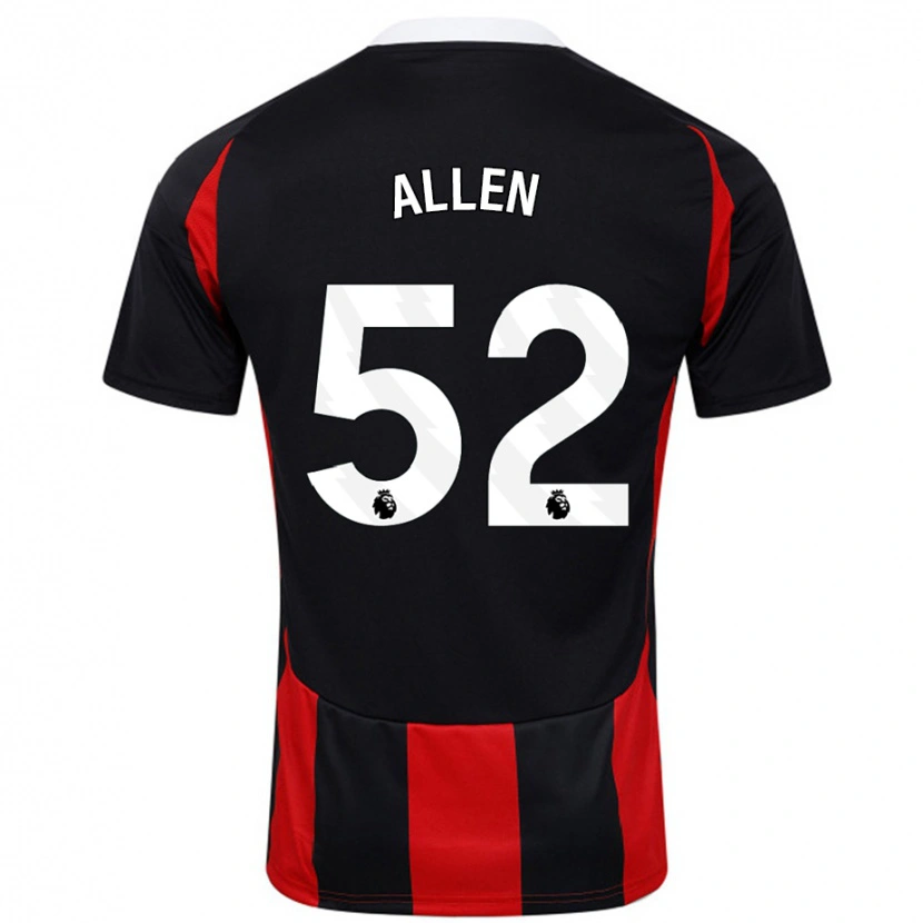 Danxen Dětské Michael Allen #52 Černá Červená Daleko Hráčské Dresy 2024/25 Dres