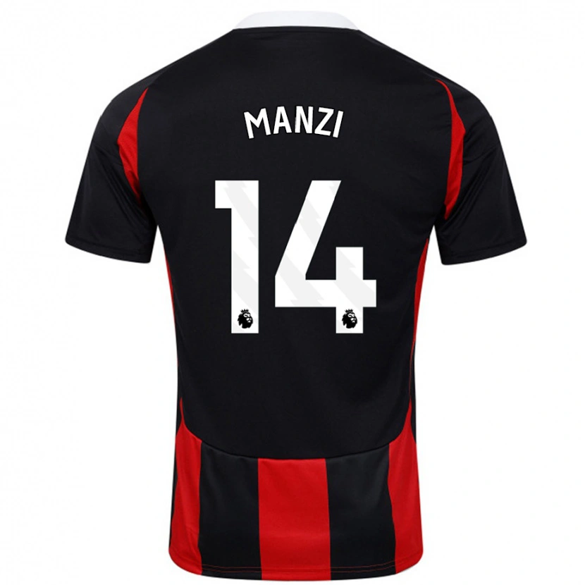 Danxen Dětské Sophie Manzi #14 Černá Červená Daleko Hráčské Dresy 2024/25 Dres