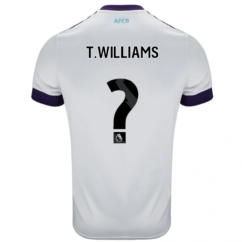 Danxen Dětské Toure Williams #0 Bílá Zelená Fialová Daleko Hráčské Dresy 2024/25 Dres