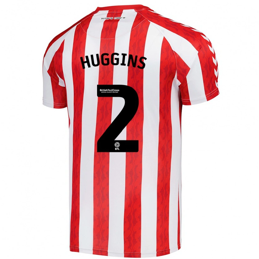 Danxen Pánské Niall Huggins #2 Červená Bílá Domů Hráčské Dresy 2024/25 Dres