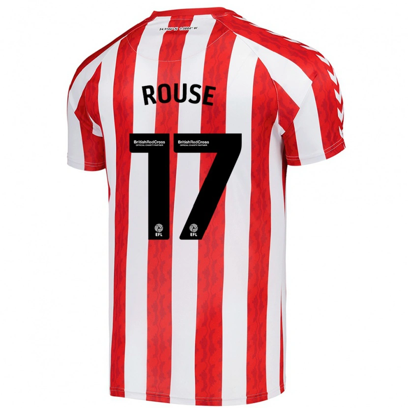 Danxen Pánské Mollie Rouse #17 Červená Bílá Domů Hráčské Dresy 2024/25 Dres