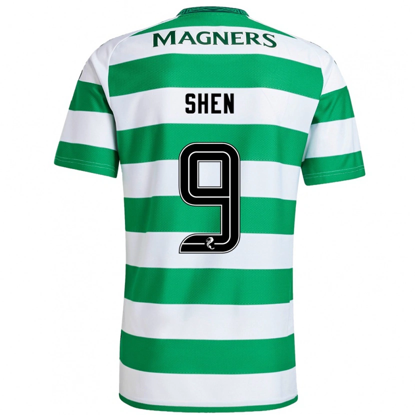 Danxen Pánské Shen Mengyu #9 Zelená Bílá Domů Hráčské Dresy 2024/25 Dres
