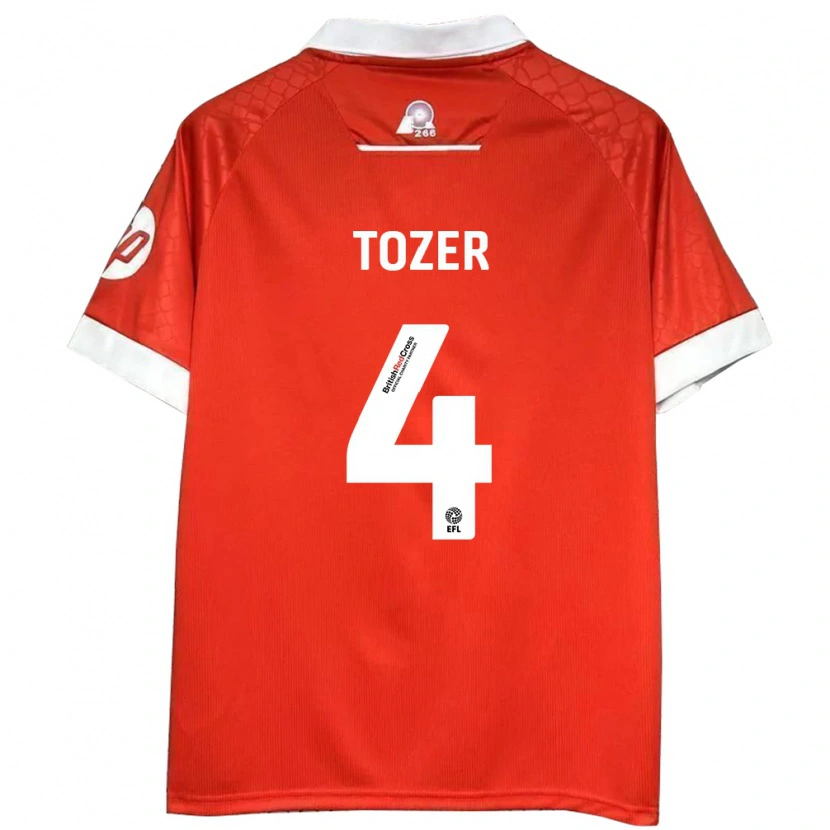 Danxen Pánské Ben Tozer #4 Červená Bílá Domů Hráčské Dresy 2024/25 Dres