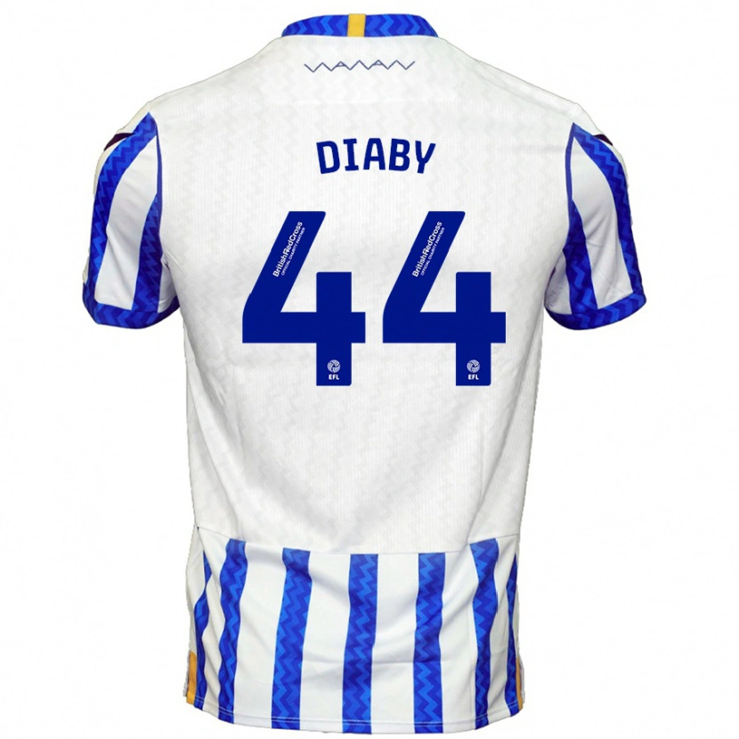 Danxen Pánské Momo Diaby #44 Modrá Bílá Domů Hráčské Dresy 2024/25 Dres