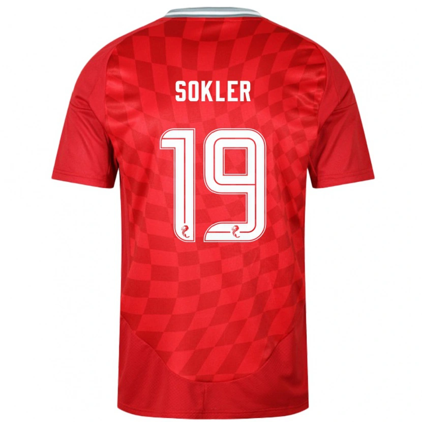Danxen Pánské Ester Sokler #19 Červený Domů Hráčské Dresy 2024/25 Dres