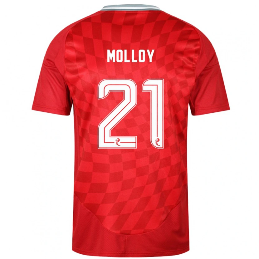 Danxen Pánské Gavin Molloy #21 Červený Domů Hráčské Dresy 2024/25 Dres