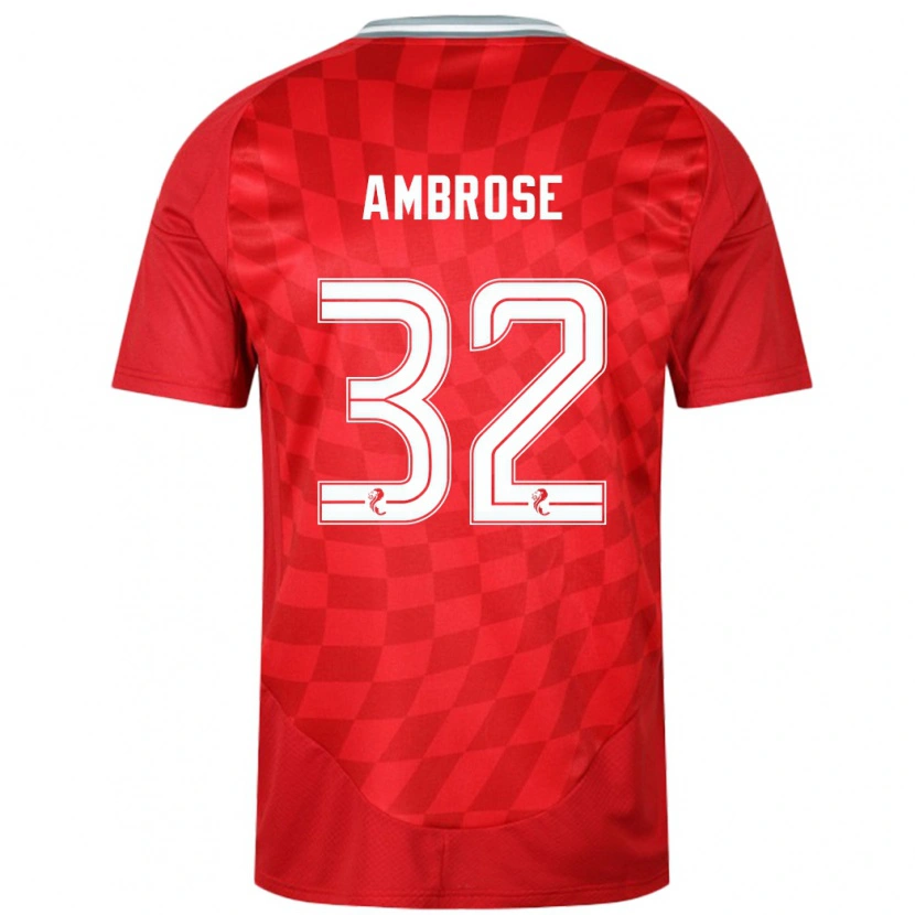 Danxen Pánské Peter Ambrose #32 Červený Domů Hráčské Dresy 2024/25 Dres