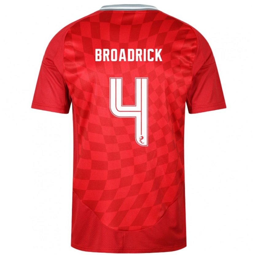 Danxen Pánské Jessica Broadrick #4 Červený Domů Hráčské Dresy 2024/25 Dres