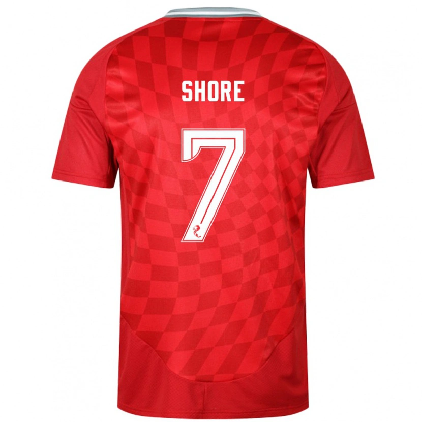 Danxen Pánské Eilidh Shore #7 Červený Domů Hráčské Dresy 2024/25 Dres
