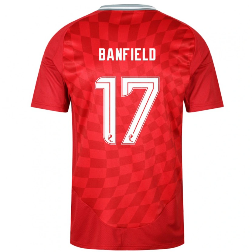 Danxen Pánské Keeley Banfield #17 Červený Domů Hráčské Dresy 2024/25 Dres