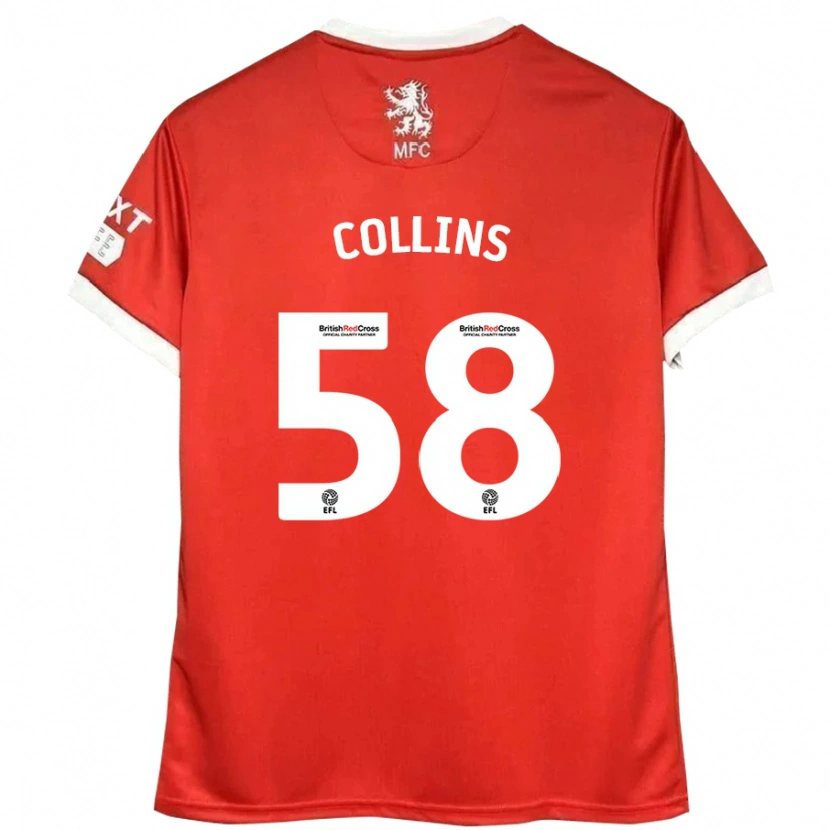 Danxen Pánské Sam Collins #58 Červená Bílá Domů Hráčské Dresy 2024/25 Dres