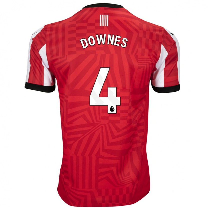 Danxen Pánské Flynn Downes #4 Červená Bílá Domů Hráčské Dresy 2024/25 Dres