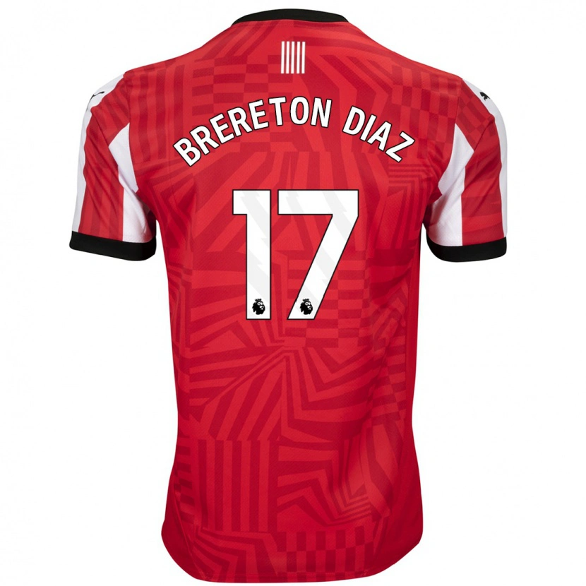 Danxen Pánské Ben Brereton Díaz #17 Červená Bílá Domů Hráčské Dresy 2024/25 Dres