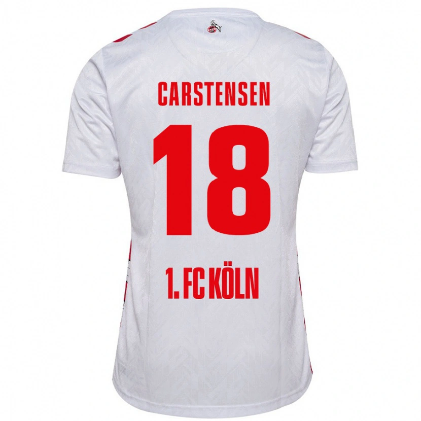 Danxen Pánské Rasmus Carstensen #18 Bílá Červená Domů Hráčské Dresy 2024/25 Dres