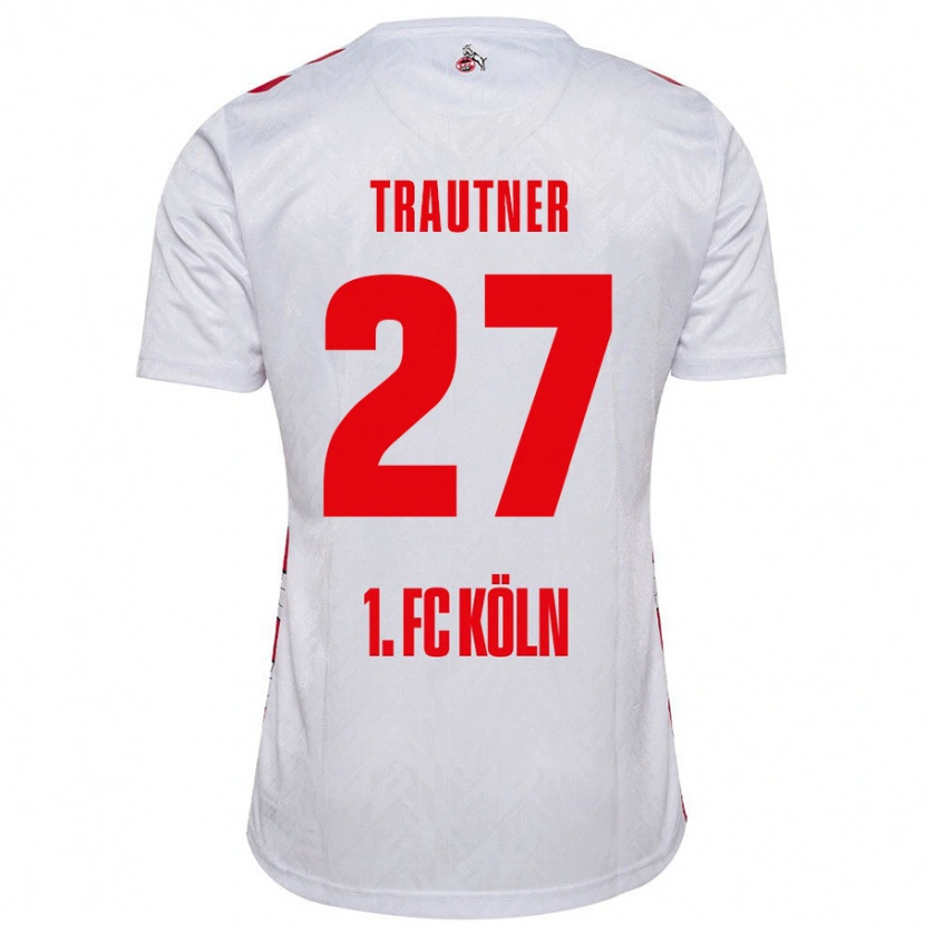 Danxen Pánské Tobias Trautner #27 Bílá Červená Domů Hráčské Dresy 2024/25 Dres
