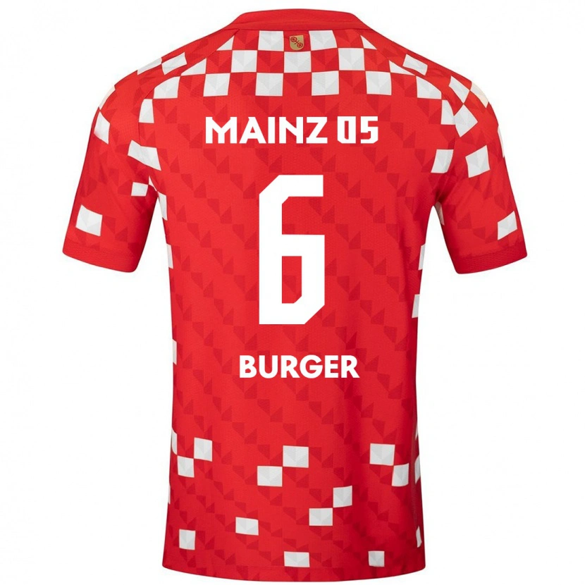 Danxen Pánské Korbinian Burger #6 Bílá Červená Domů Hráčské Dresy 2024/25 Dres