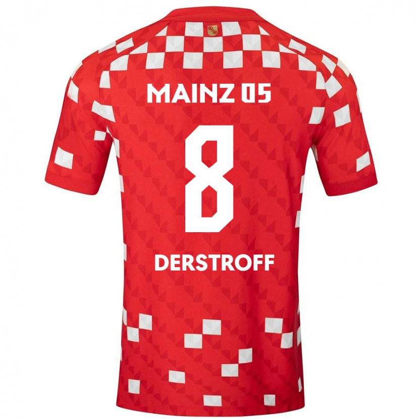 Danxen Pánské Julian-Maurice Derstroff #8 Bílá Červená Domů Hráčské Dresy 2024/25 Dres