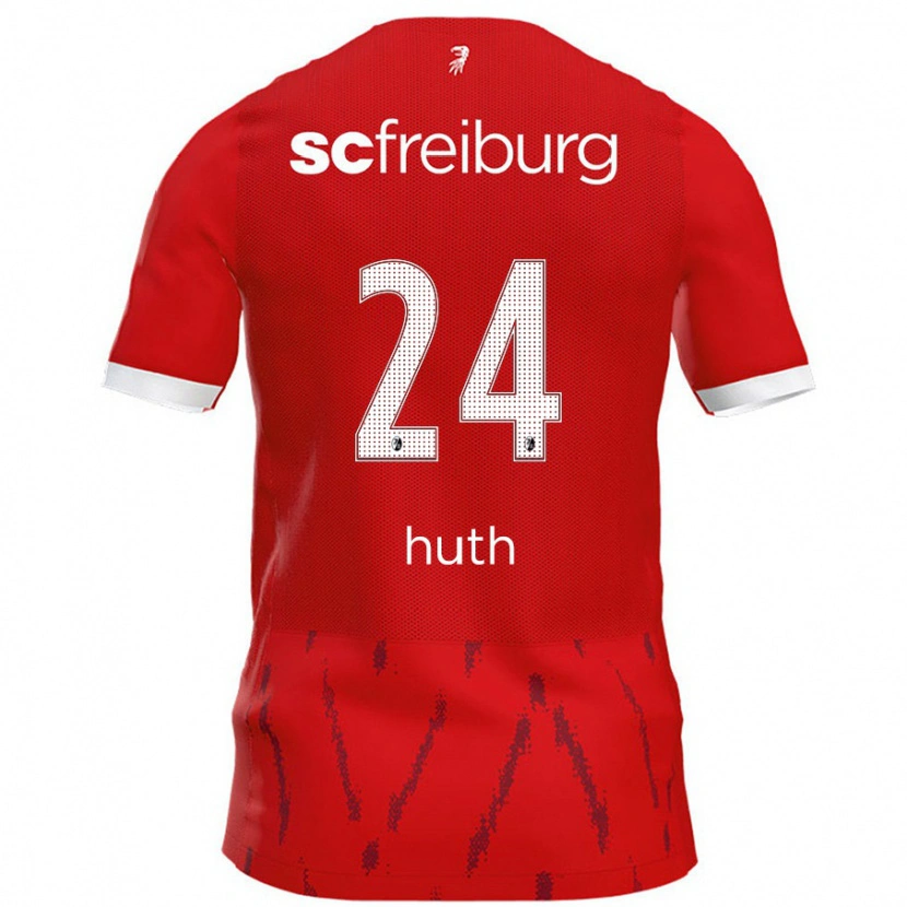 Danxen Pánské Jannik Huth #24 Červený Domů Hráčské Dresy 2024/25 Dres