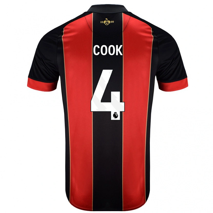 Danxen Pánské Lewis Cook #4 Červená Černá Domů Hráčské Dresy 2024/25 Dres