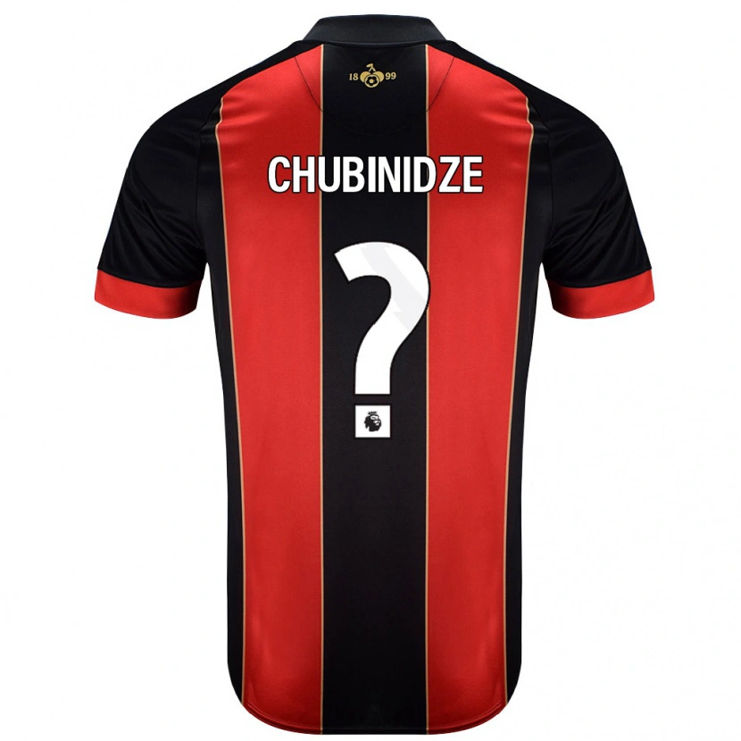 Danxen Pánské George Chubinidze #0 Červená Černá Domů Hráčské Dresy 2024/25 Dres