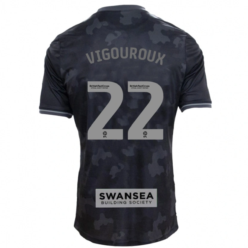 Danxen Pánské Lawrence Vigouroux #22 Černý Daleko Hráčské Dresy 2024/25 Dres