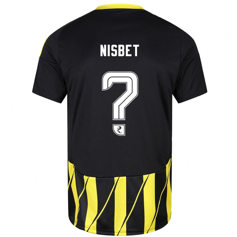 Danxen Pánské Kevin Nisbet #0 Černá Žlutá Daleko Hráčské Dresy 2024/25 Dres