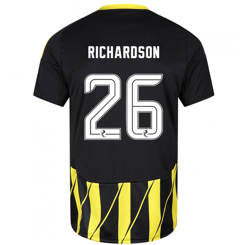 Danxen Pánské Jayden Richardson #26 Černá Žlutá Daleko Hráčské Dresy 2024/25 Dres