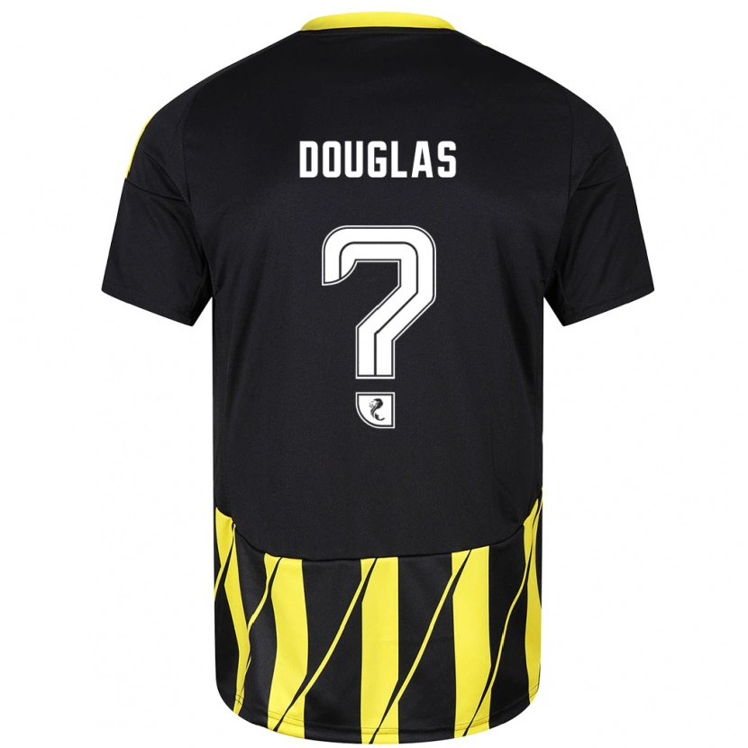 Danxen Pánské Connor Douglas #0 Černá Žlutá Daleko Hráčské Dresy 2024/25 Dres