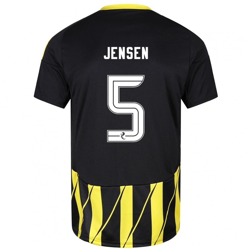 Danxen Pánské Richard Jensen #5 Černá Žlutá Daleko Hráčské Dresy 2024/25 Dres