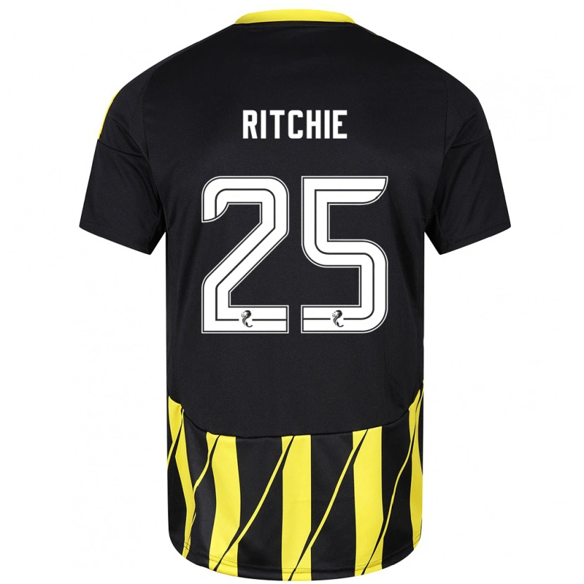 Danxen Pánské Tom Ritchie #25 Černá Žlutá Daleko Hráčské Dresy 2024/25 Dres