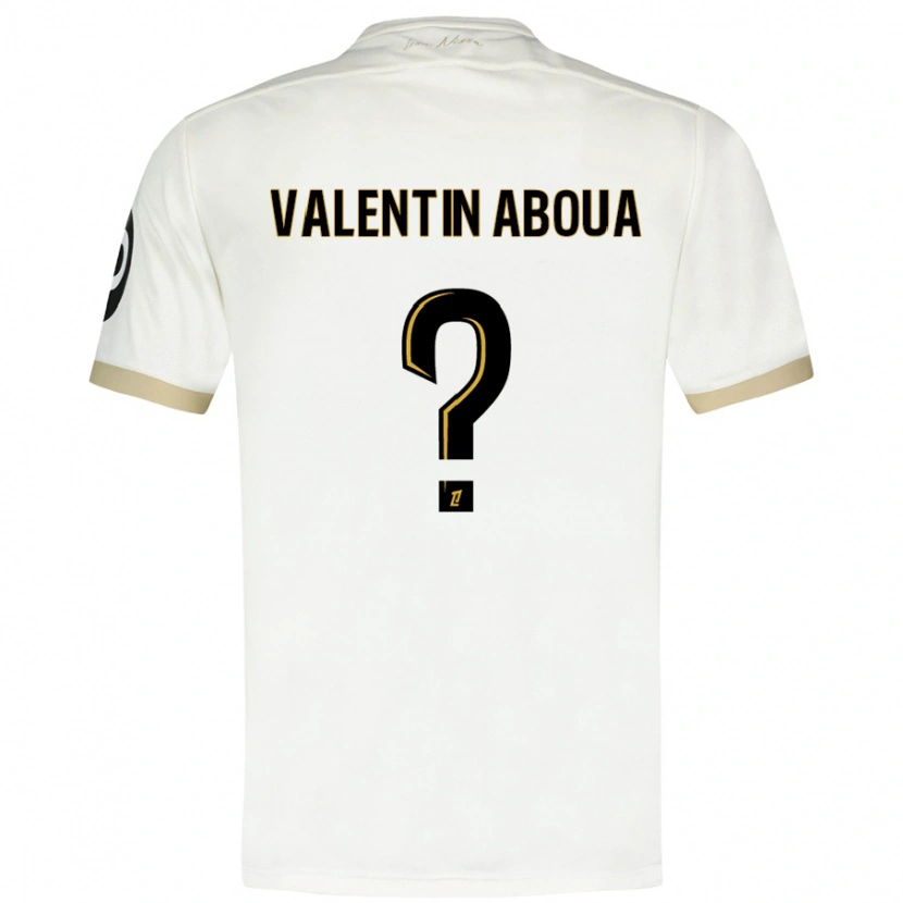 Danxen Pánské Louis Valentin Aboua #0 Bílé Zlato Daleko Hráčské Dresy 2024/25 Dres
