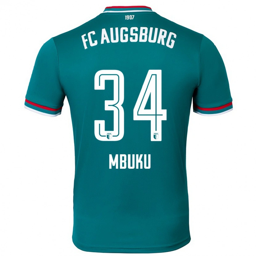 Danxen Pánské Nathanaël Mbuku #34 Tmavě Zelená Daleko Hráčské Dresy 2024/25 Dres