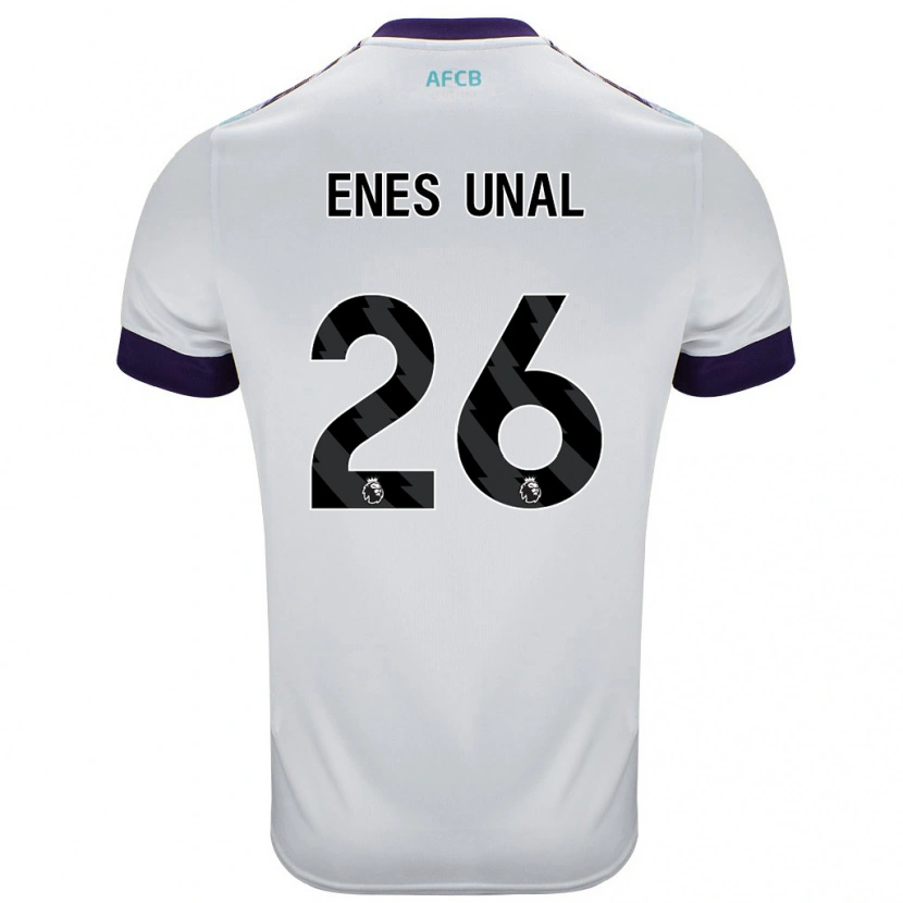 Danxen Pánské Enes Ünal #26 Bílá Zelená Fialová Daleko Hráčské Dresy 2024/25 Dres