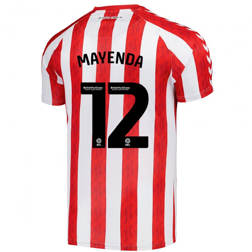 Danxen Dámské Eliezer Mayenda #12 Červená Bílá Domů Hráčské Dresy 2024/25 Dres