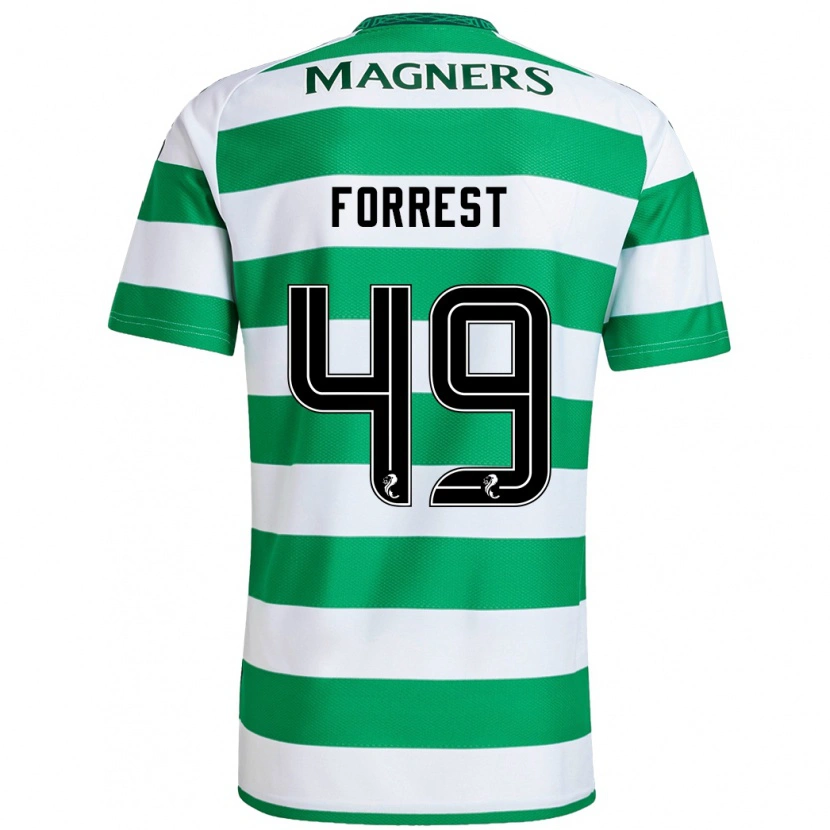 Danxen Dámské James Forrest #49 Zelená Bílá Domů Hráčské Dresy 2024/25 Dres