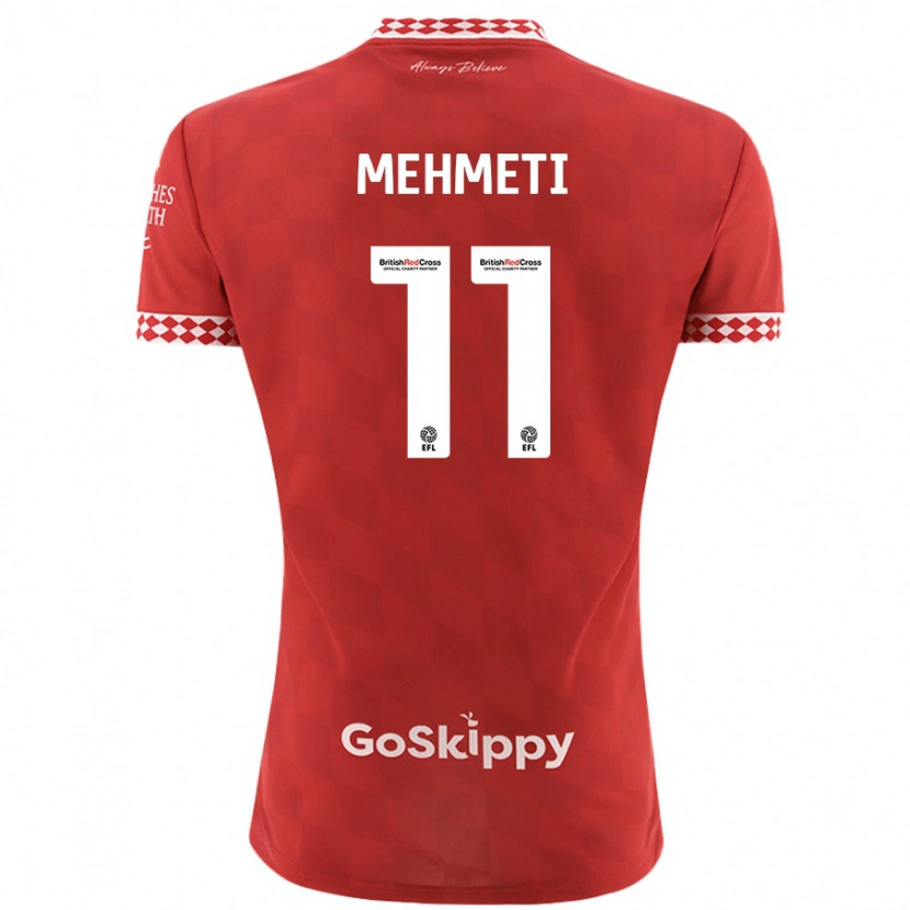 Danxen Dámské Anis Mehmeti #11 Červený Domů Hráčské Dresy 2024/25 Dres