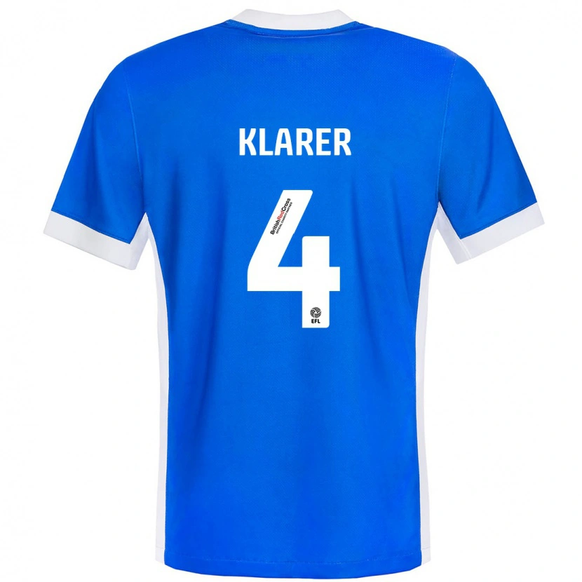 Danxen Dámské Christoph Klarer #4 Modrá Bílá Domů Hráčské Dresy 2024/25 Dres