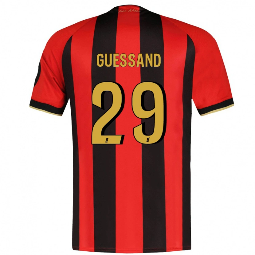 Danxen Dámské Evann Guessand #29 Červená Černá Domů Hráčské Dresy 2024/25 Dres