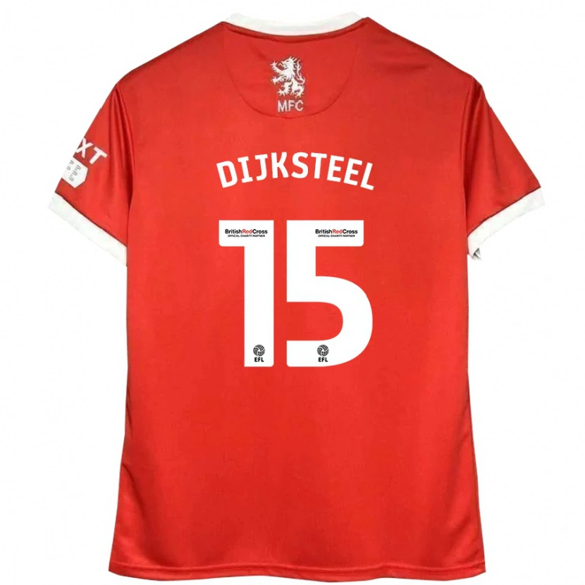 Danxen Dámské Anfernee Dijksteel #15 Červená Bílá Domů Hráčské Dresy 2024/25 Dres