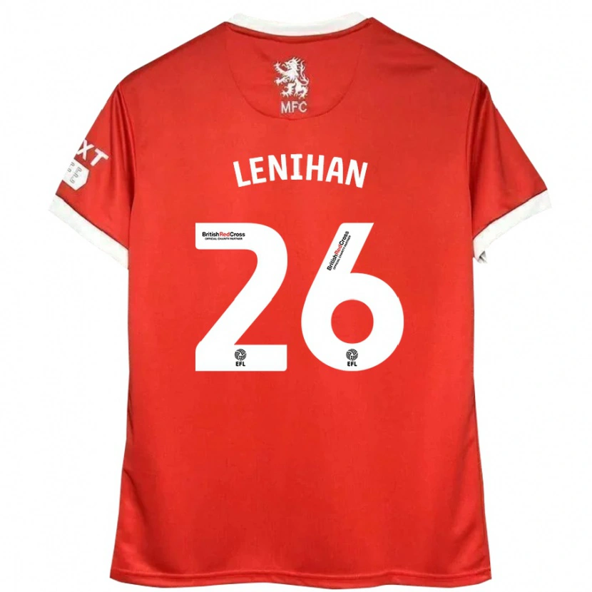 Danxen Dámské Darragh Lenihan #26 Červená Bílá Domů Hráčské Dresy 2024/25 Dres