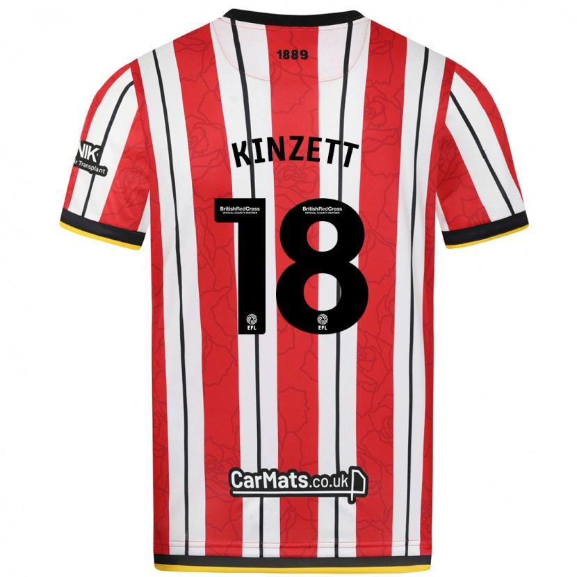 Danxen Dámské Ella Kinzett #18 Červeno Bílé Pruhy Domů Hráčské Dresy 2024/25 Dres
