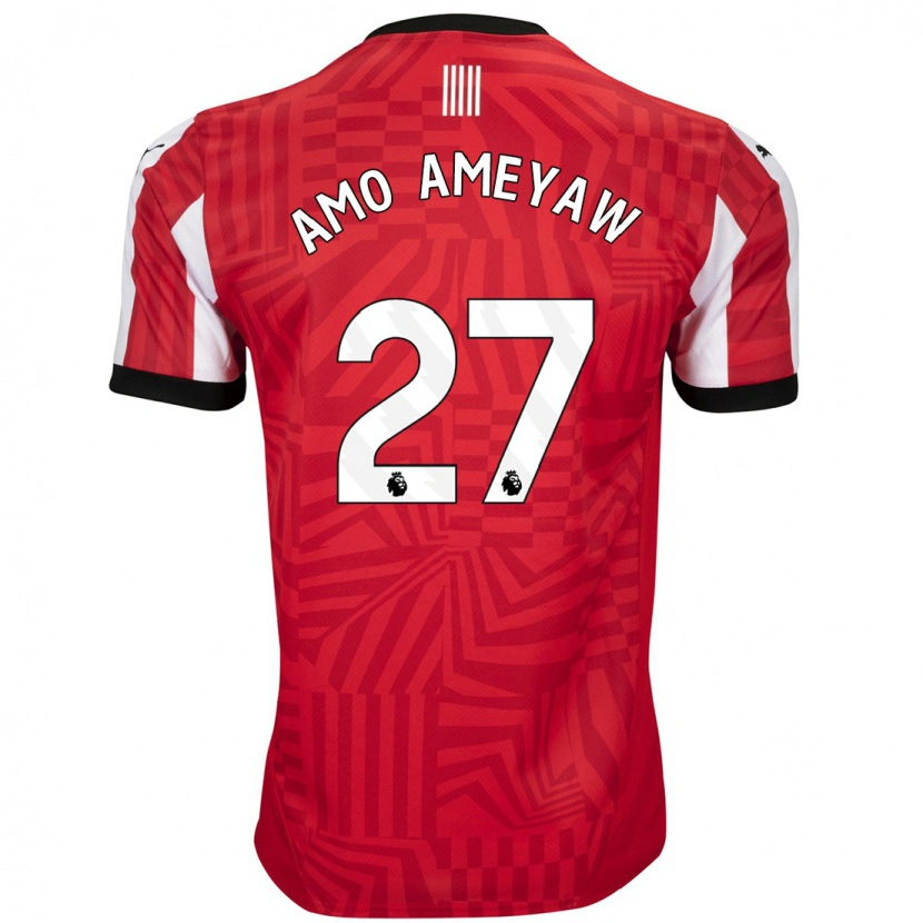 Danxen Dámské Samuel Amo-Ameyaw #27 Červená Bílá Domů Hráčské Dresy 2024/25 Dres