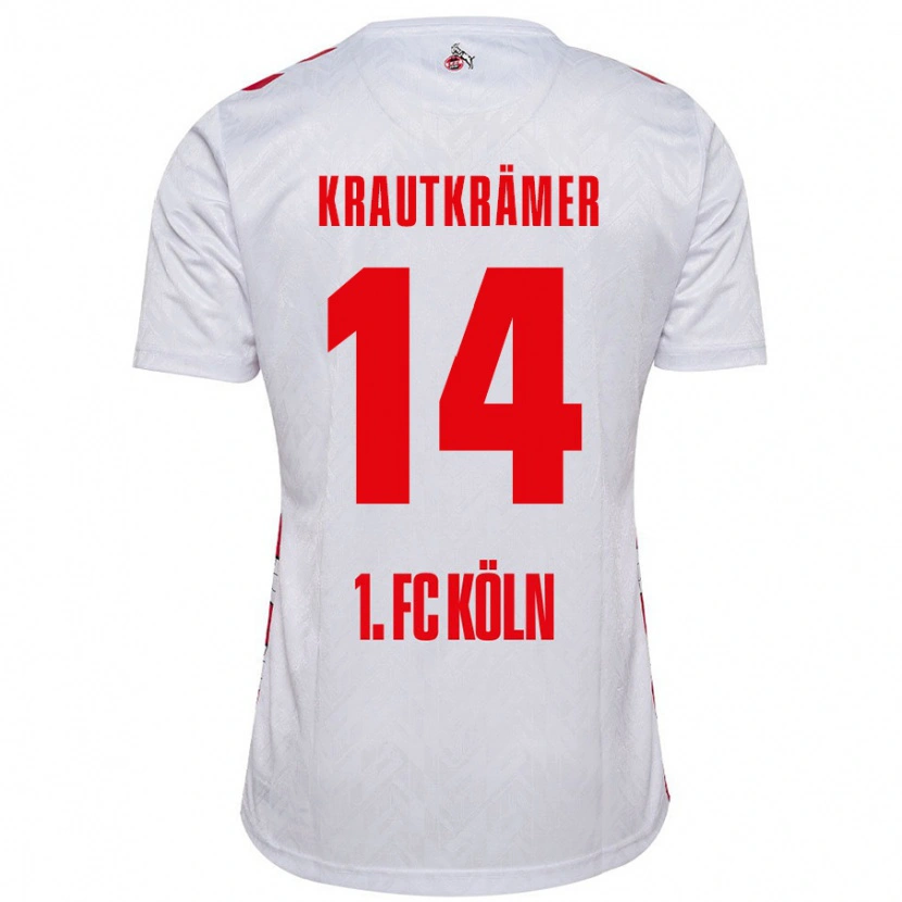 Danxen Dámské Jakob Krautkrämer #14 Bílá Červená Domů Hráčské Dresy 2024/25 Dres