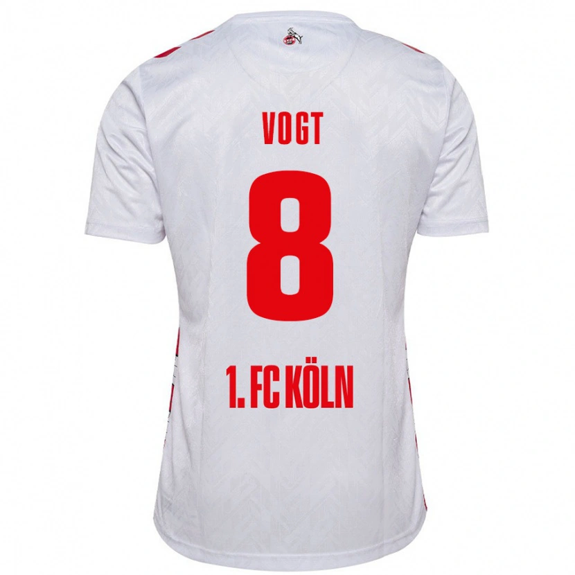 Danxen Dámské Laura Vogt #8 Bílá Červená Domů Hráčské Dresy 2024/25 Dres