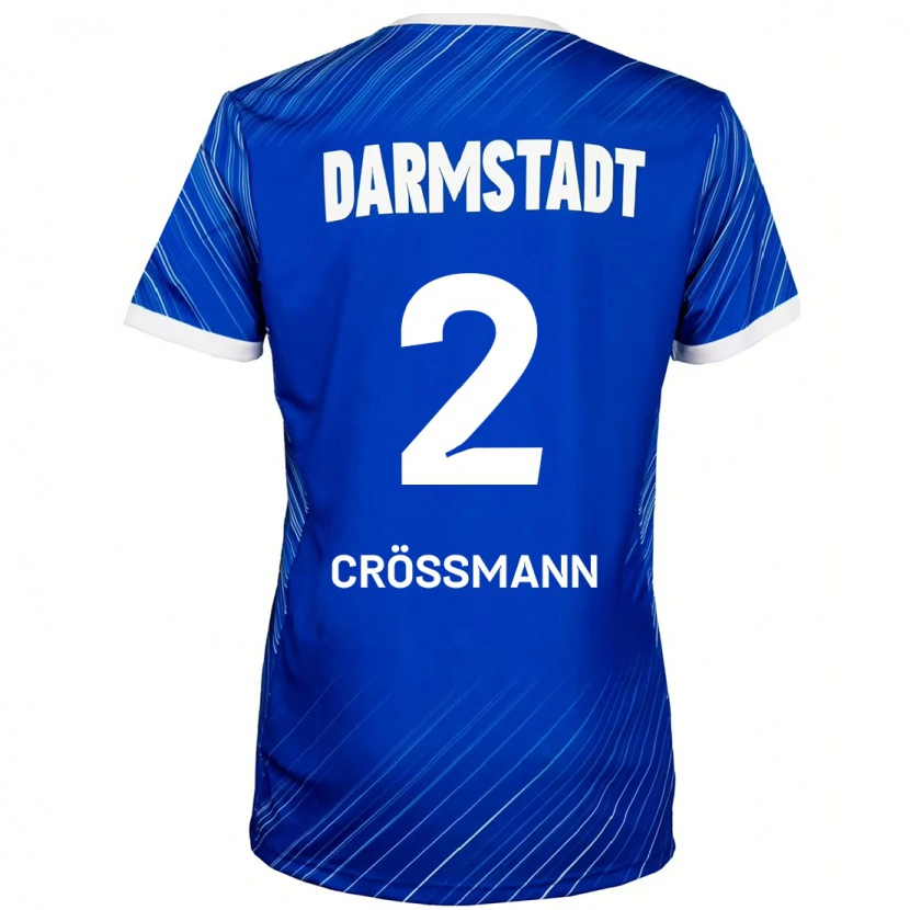 Danxen Dámské Elias Crößmann #2 Modrá Bílá Domů Hráčské Dresy 2024/25 Dres